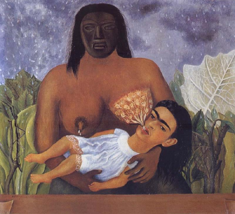 Frida Kahlo Kahlo painted herself in my Nurse and i in the arms of an Indian wetnurse oil painting image